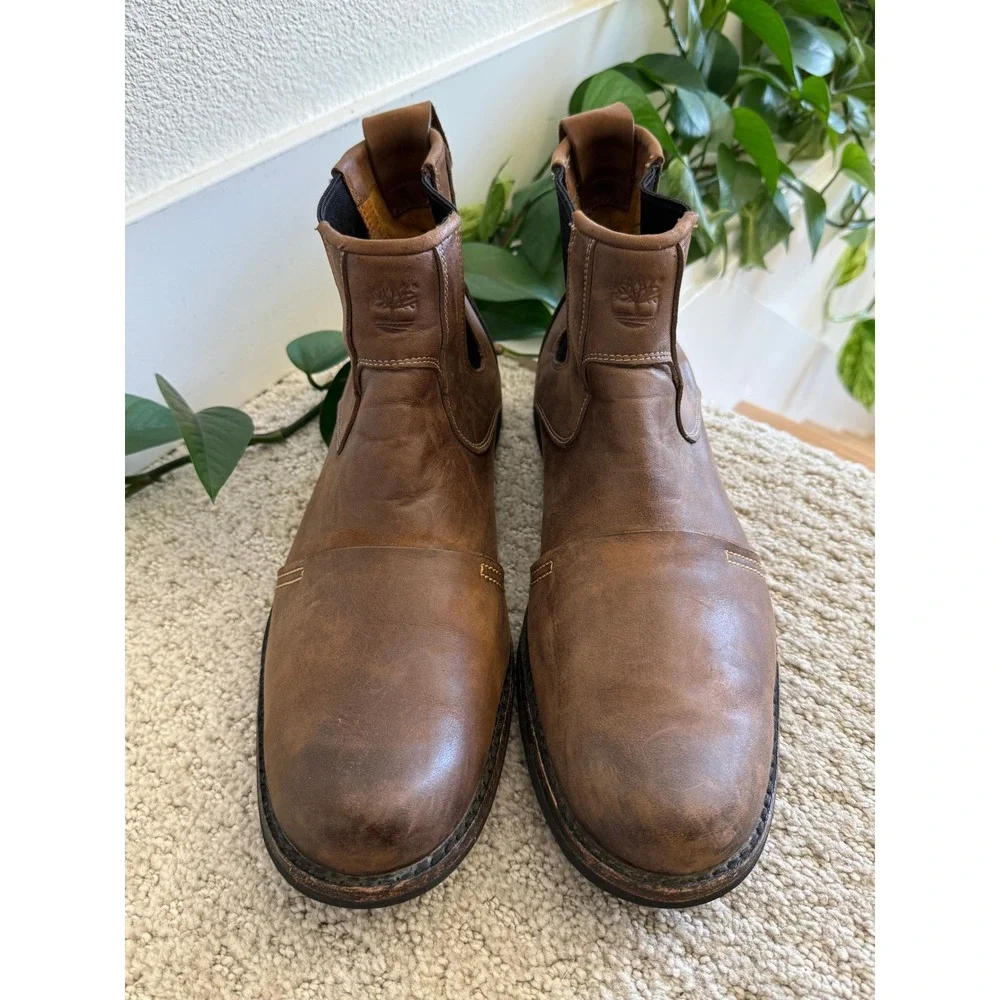 Timberland Earthkeepers City Cap Toe Chelsea Boots Leather Brown Men 10.5